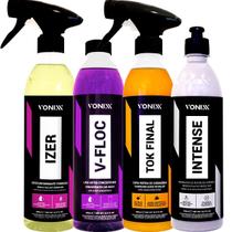 Kit Shampoo Neutro V-Floc Cera Liquida Tok Final Renovador De Plasticos Intense Descontaminante Izer Vonixx