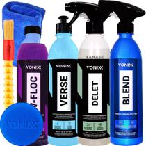 Kit Shampoo Neutro V-floc Revitalizador Verse Limpador De Borrachas Delet Cera Liquida Blend Vonixx