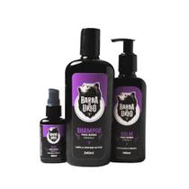 KIT Shampoo + Óleo + Balm Hidratante para Barba de SÂNDALO - Barba de Urso