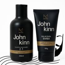 Kit Shampoo Para Barba + Balm John Kinn Akyma 250ml - Higieniza, Hidrata, Condiciona, Óleo De Jojoba