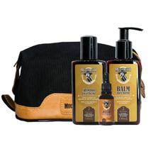 Kit Shampoo para Barba + Balm para Barba + Óleo para Barba Frasco - Muchacho Bay Rum + Necessaire Muchacho Monterrey Kit Shampoo para Barba + Balm para Barba + Óleo para Barba Frasco - Muchacho Bay Rum + Necessaire Muchacho Monterrey