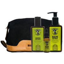 Kit Shampoo para Barba + Balm para Barba + Oleo para Barba Frasco - Muchacho Citric + Necessaire Muchacho Monterrey