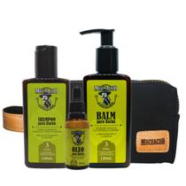 Kit Shampoo para Barba + Balm para Barba + Óleo para Barba - Muchacho Citric + Necessaire Muchacho Cancun Kit Shampoo para Barba + Balm para Barba + Óleo para Barba - Muchacho Citric + Necessaire Muchacho Cancun