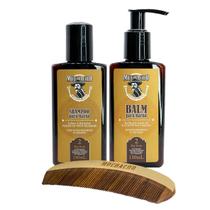 Kit Shampoo para Barba + Balm para Barba + Pente Curvo - Muchacho Bay Rum Frasco Kit Shampoo para Barba + Balm para Barba + Pente Curvo - Muchacho Bay Rum Frasco