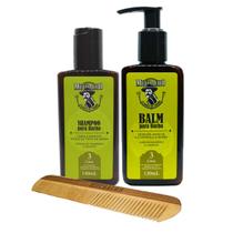 Kit Shampoo para Barba + Balm para Barba + Pente Duplos Dentes - Muchacho Citric Frasco Kit Shampoo para Barba + Balm para Barba + Pente Duplos Dentes - Muchacho Citric Frasco