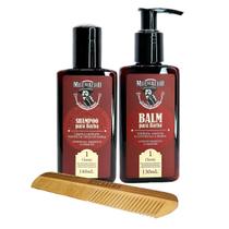 Kit Shampoo para Barba + Balm para Barba + Pente Duplos Dentes - Muchacho Classic Frasco Kit Shampoo para Barba + Balm para Barba + Pente Duplos Dentes - Muchacho Classic Frasco