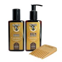 Kit Shampoo para Barba + Balm para Barba + Pente Garfo - Muchacho Bay Rum Frasco