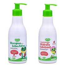 Kit shampoo para bebês fofos + condicionador hidrata cabelinho bioclub
