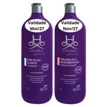 Kit Shampoo Pelos Claros e Condicionador Pro Brilho e Desembaraço 1 Litro Hydra Groomers Pet Society Para Cães e Gatos