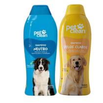 Kit Shampoo Pelos Claros + Shampoo Neutro Pet Clean