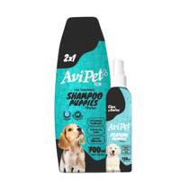 Kit Shampoo + Perfume Para Cachorro Filhotes Pet PH Neutro Extrato de Aveia 700ml