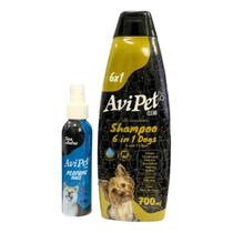Kit Shampoo + Perfume Para Cachorro Pet 6 em 1 Hidrata Condiciona Nutre Brilha 700ml