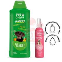 Kit Shampoo pet caes e gatos filhotes perfume Higiene Pêlos Pet Clean