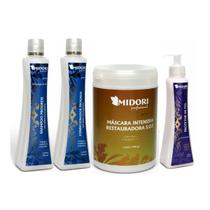 Kit shampoo Progress condicionador Máscara Sos protetor de fio Midori Profissional progressiva