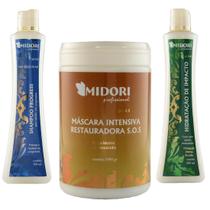 Kit Shampoo Progress + Hidratação de Impacto + Máscara SOS 1Kg - Midori Profissional