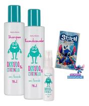 Kit Shampoo + Recondicionador + Spray Capilar Contra Piolhos + Card Coloring Stitch