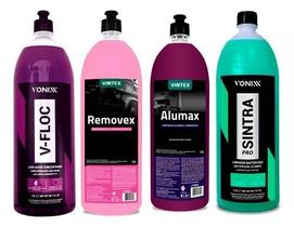 Kit shampoo removex + alumax + sintra pro v-floc 1,5l vonixx