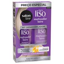 Kit Shampoo Salon Line Meu liso Matizador Loiro Desamarelador 300ml + Condicionador 200ml