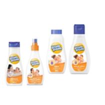 kit, shampoo, spray desembaraçante, colonia,talco, 04 pçs PomPom