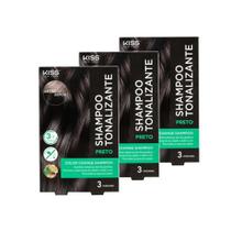 Kit Shampoo Tonalizante Color Change PRETO c/3 - Kiss New York