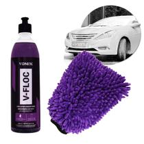 Kit Shampoo V-floc 500ml Concentrado + Luva Microfibra Zacs