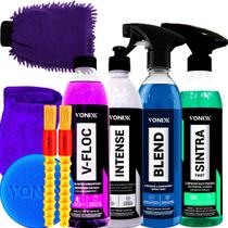 Kit Shampoo V-Floc Revitalizador Intense Cera Spray Blend Limpador Bactericida Sintra Fast Luva Pano Pincel Aplicador