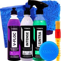 Kit Shampoo V-Floc Revitalizador Intense Limpador Multiação Sintra Fast Toalha Secagem Luva Microfibra Tentaculos