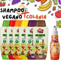 Kit Shampoo Veganos Cat Dog Frutas + Colonia TALC Pet Cães e Gatos 500ml