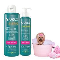 Kit Shampoo Vuelo Para Cães Gatos Pele Sensível Cheiro de Infância 500ml+Condicionador 300ml