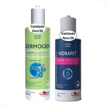 Kit Shampoo Xampu Dermogen 200ml e Hidrapet Creme 100g Agener Cães Gatos