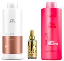 Kit Shampoos Fusion Repair, Invigo e Oil Reflections - Wella Kit Shampoos Fusion Repair, Invigo e Oil Reflections - Wella