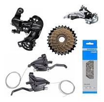 Kit Shimano Transmissão 21v Tourney Com Alavanca Altus Ef500