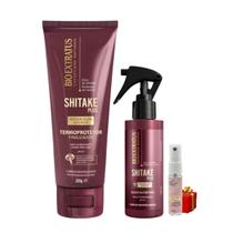 Kit Shitake finalização nutritiva Finalizador Termoprotetor 200ml 1 Spray Elixir 100ml + Presente Lourre 15ml