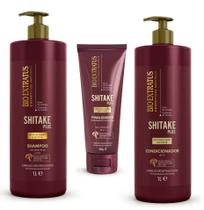 Kit Shitake Plus Shampoo, Cond. 1 Lt +Finalizador Noite/Dia