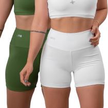 kit short academia cos alto com forro interno zero transparencia