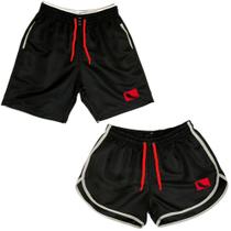 Kit Short Casal Masculino e Feminino Combinando Verão Praia Piscina Academia Passeio
