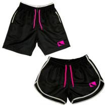 Kit Short Casal Masculino e Feminino Combinando Verão Praia Piscina Academia Passeio - ARGUMENTO