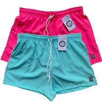 Kit Short de Tactel Feminino com Elastano Básico e confortável para academia, praia e piscina