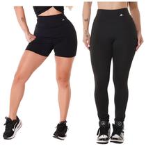 Kit Short e Legging Para Treinar Suplex Academia Cós Alto