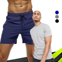Kit Short Tactel TRAINING Bermuda + Camiseta MASCULINA ALGODÃO Corrida Fitness Academia 302