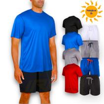 Kit Shorts Bermuda + Camiseta Academia Fitness Corrida PROTEÇÃO UV SOLAR 511