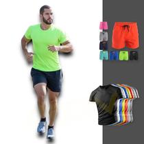 Kit Shorts Bermuda + Camiseta Corrida Fitness MASCULINA POLIAMIDA 282 - IRON