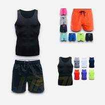 Kit Shorts Bermuda + Regata Corrida Academia MASCULINA ALGODÃO 300