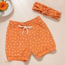 Kit Shorts com Faixinha Fashion Minimalista Floral Cobre