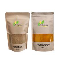 Kit Shot Matinal Cúrcuma Em Pó 100g Mais Gengibre Em Pó 100g, Sem Glúten Kit Shot Matinal Cúrcuma Em Pó 100g Mais Gengibre Em Pó 100g, Sem Glúten