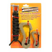 Kit Shotfix Outdoor Shotgun - Mosquetão Polímero / Paracord 550 / Manilha - Coyote Tan