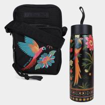 Kit Shoulder Bag Farm Da Gema Samba Das Araras + Garrafa Térmica Kit Shoulder Bag Farm Da Gema Samba Das Araras + Garrafa Térmica