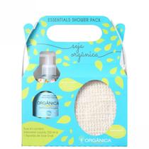 Kit Shower Sabonete liquido e esponja sisal Chá Branco e gengibre Organica