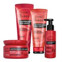 Kit Siàge Cauterização dos Lisos Completo Shampoo Condicionador Máscara e Leave In Eudora