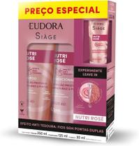 Kit Siàge Eudora Nutri Rosé Shampoo 250ml + Condicionador 125ml + Leave-in 30ml